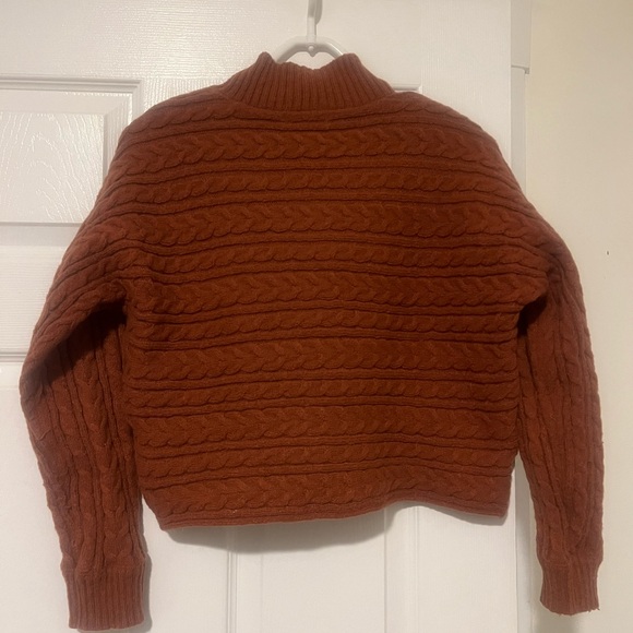 Cable Knit Rust Sweater - Picture 2 of 3